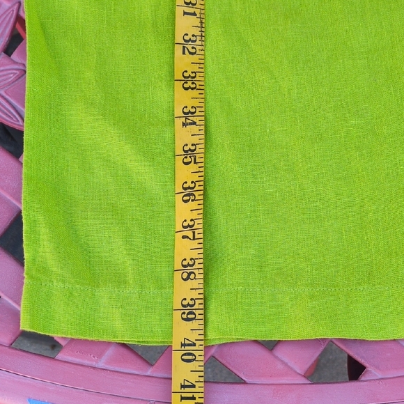 Kiwi Green Wide-Leg Pants 100% Linen - Picture 6 of 6